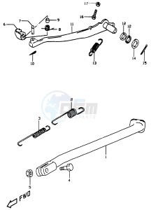 DR350 (V-W-X) drawing STAND - REAR BRAKE