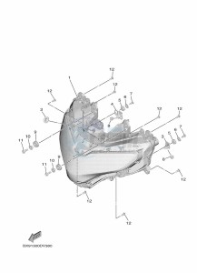 MWD300 TRICITY 300 (BX91) drawing HEADLIGHT