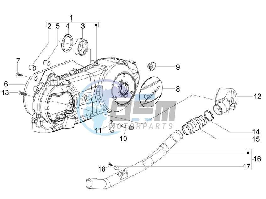 Crankcase cover and cooling