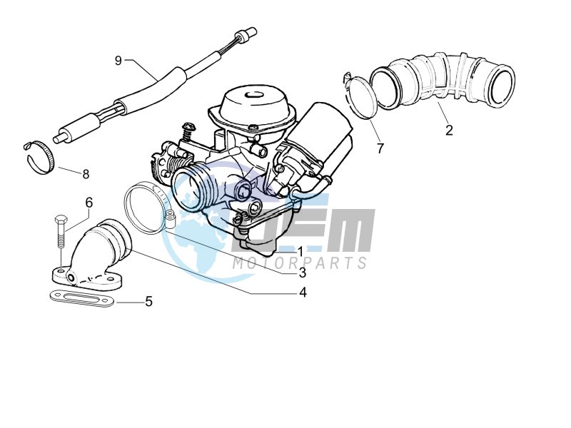 Carburettor assembly - Union pipe