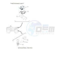 YFM700FWBD KODIAK 700 EPS (BGFD) drawing WVTA Electrical, Tow Hitch, Mirror brkt