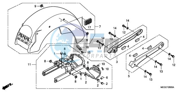 REAR FENDER/GRAB RAIL