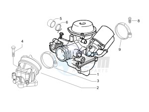 GTV 125 4T (Euro 3) drawing Carburettor  assembly - Union pipe