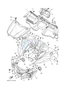 YXE700 YXE70WPAJ WOLVERINE R (B3D2) drawing FRONT FENDER