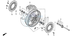 CB750F2 SEVEN FIFTY drawing FRONT WHEEL