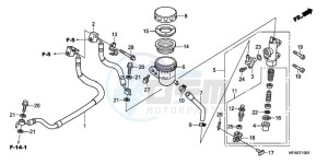 CBF1000TA UK - (E / ABS MKH) drawing REAR BRAKE MASTER CYLINDER (CBF1000A/T/S)