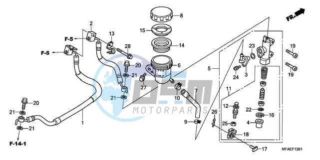 REAR BRAKE MASTER CYLINDER (CBF1000A/T/S)