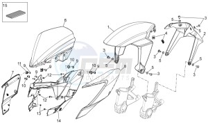 Shiver 750 (AA, JP, K, MAL, T, TW) drawing Front body - Front mudguard