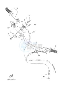 YZ125 (1SRM 1SRN 1SRP 1SRR 1SRR) drawing STEERING HANDLE & CABLE