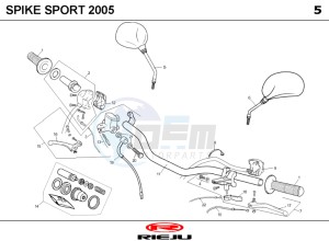 SPIKE-50-SPORT-BLACK drawing HANDLEBAR - CONTROLS