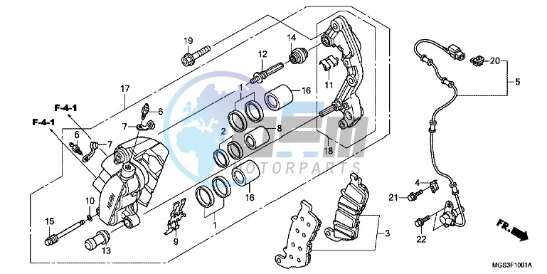 FRONT BRAKE CALIPER (NC700XA/ XD)