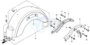 VT750C drawing REAR FENDER