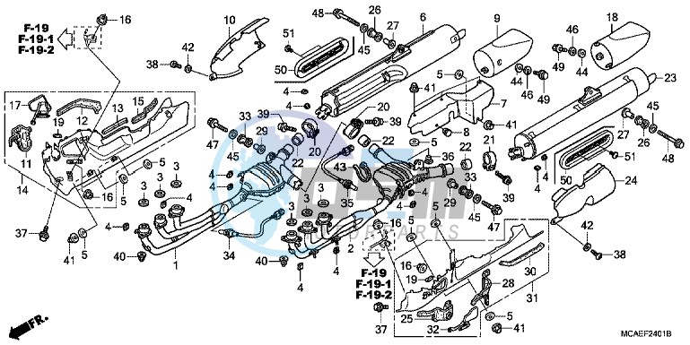 EXHAUST MUFFLER (EXCEPT GL1800 BR)