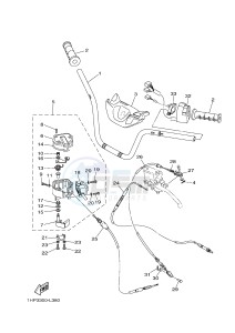 YFM700FWAD YFM700PHF GRIZZLY 700 EPS SPECIAL EDITION (B387) drawing STEERING HANDLE & CABLE