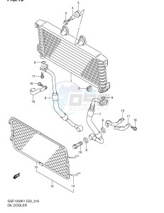 GSF1200 (E2) Bandit drawing OIL COOLER