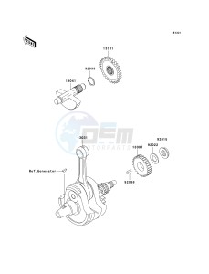 KLX 300 A [KLX300R] (A6F-A7A) A6F drawing CRANKSHAFT