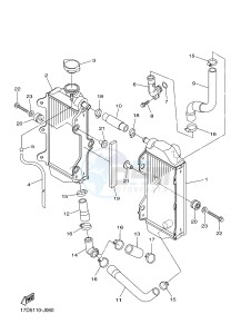 YZ250F (17DH 17DJ 17DK 17DL) drawing RADIATOR & HOSE