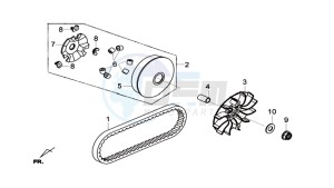 JOYMAX 125 drawing CLUTCH / V BELT