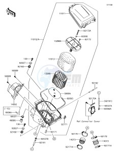 BRUTE FORCE 750 4x4i EPS KVF750GFF EU drawing Air Cleaner