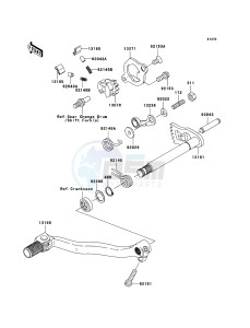 KX250F KX250T7F EU drawing Gear Change Mechanism