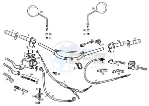 SENDA R DRD E1 E1R - 50 cc drawing HANDLEBAR-CONTROLS