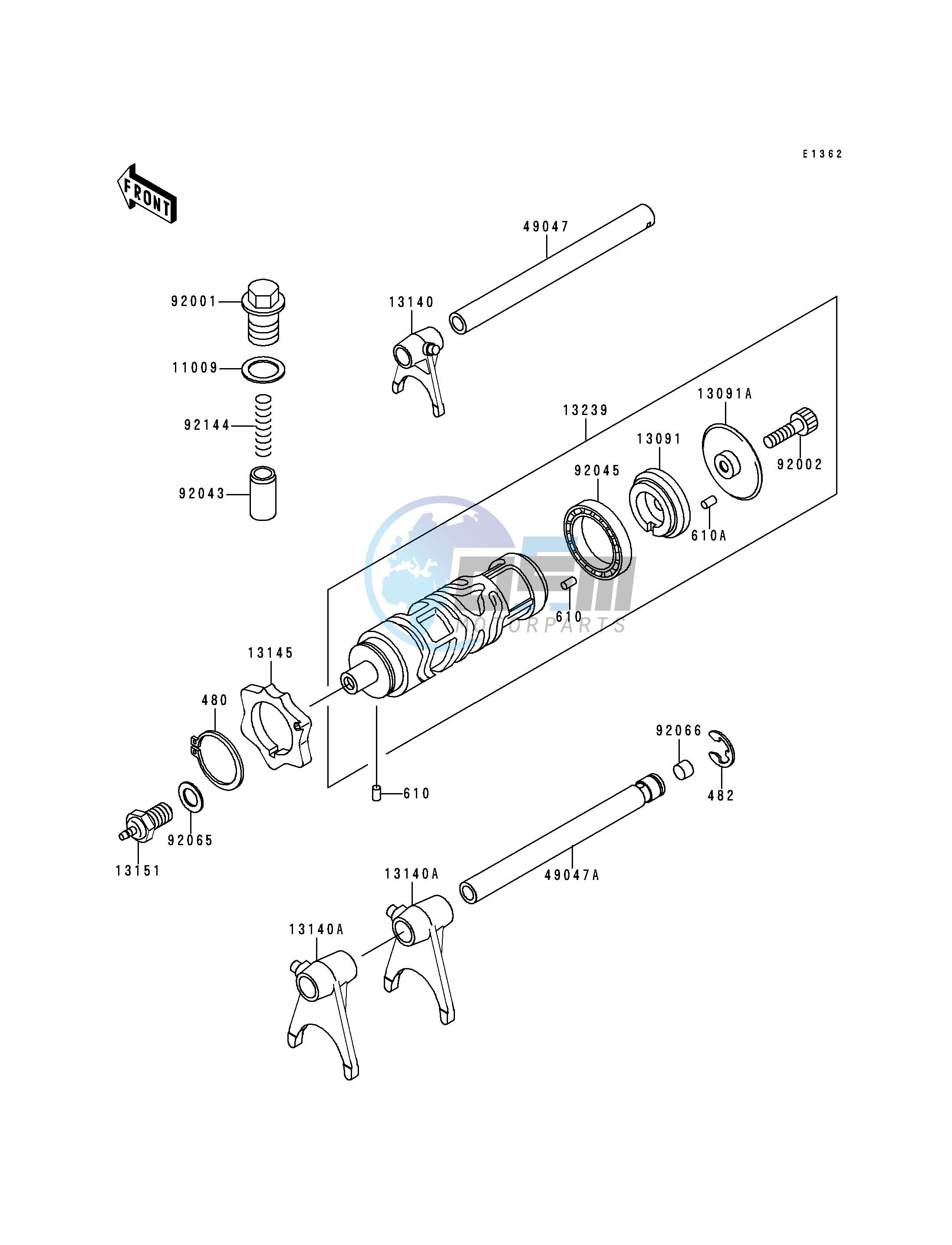 GEAR CHANGE DRUM_SHIFT FORK-- S- -