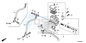 SH125DE SH125D UK - (E) drawing REAR BRAKE MASTER CYLINDER