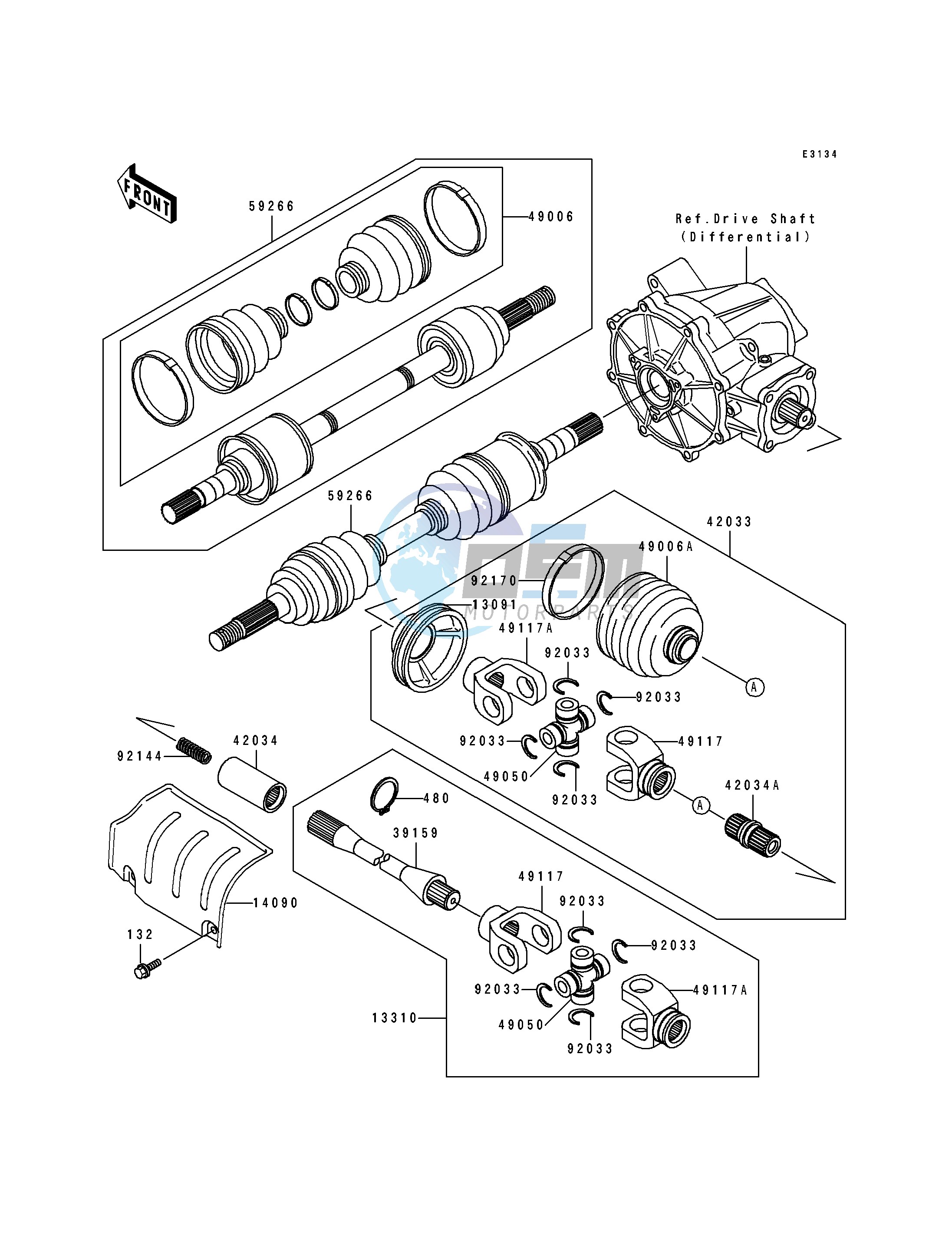 DRIVE SHAFT-- FRONT- --- KLF400-B1_B2- -