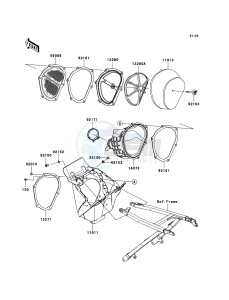 KX250F KX250YBF EU drawing Air Cleaner