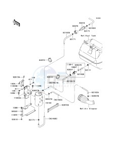 KAF 400 A [MULE 610 4X4] (A6F-AF) A9F drawing FUEL EVAPORATIVE SYSTEM -- CA- -