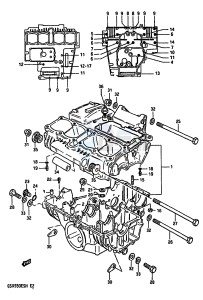 GSX550E (F-G-H) drawing CRANKCASE