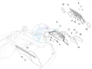 GTS 125 4T E4 ABS (EMEA) drawing Rear cover - Splash guard