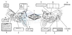 CB1300 CB1300SUPER FOUR drawing CAUTION LABEL (CB1300S/SA )