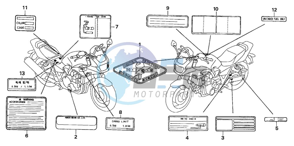 CAUTION LABEL (CB1300S/SA )