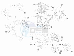 MP3 250 ie mic drawing Wheel housing - Mudguard