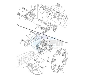 YZ F 450 drawing REAR BRAKE CALIPER