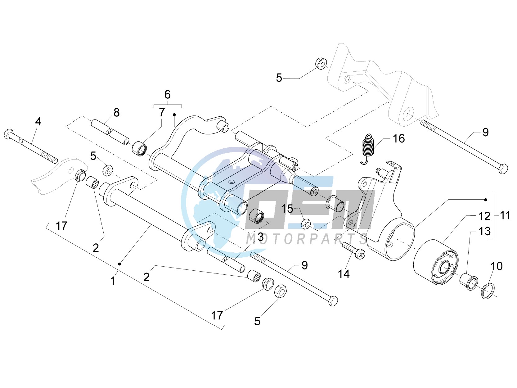 Swinging arm