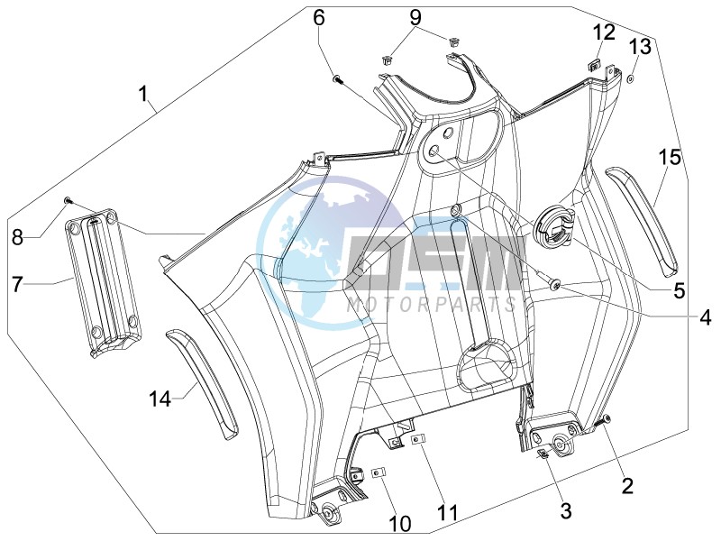 Front glove-box - Knee-guard panel