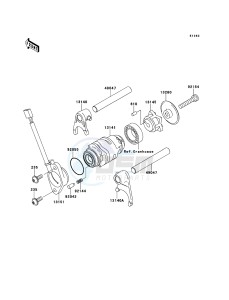 KLX110 KLX110CDF EU drawing Gear Change Drum/Shift Fork(s)