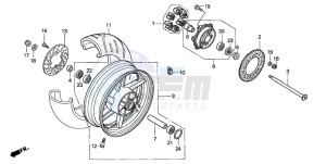 VTR1000SP VTR1000SP-1 drawing REAR WHEEL (VTR1000SPY/1)