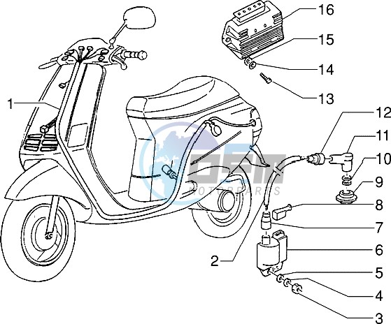 Cable harnes - Regulator - H.T. coil