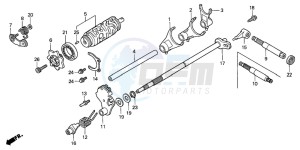 TRX350TM FOURTRAX 350 drawing GEARSHIFT DRUM