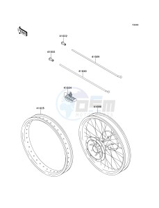 KX 125 L [KX125] (L3) [KX125] drawing OPTIONAL PARTS-- 20IN FRONT WHEEL- -