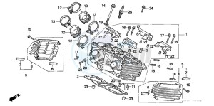 VF750C drawing CYLINDER HEAD (REAR)