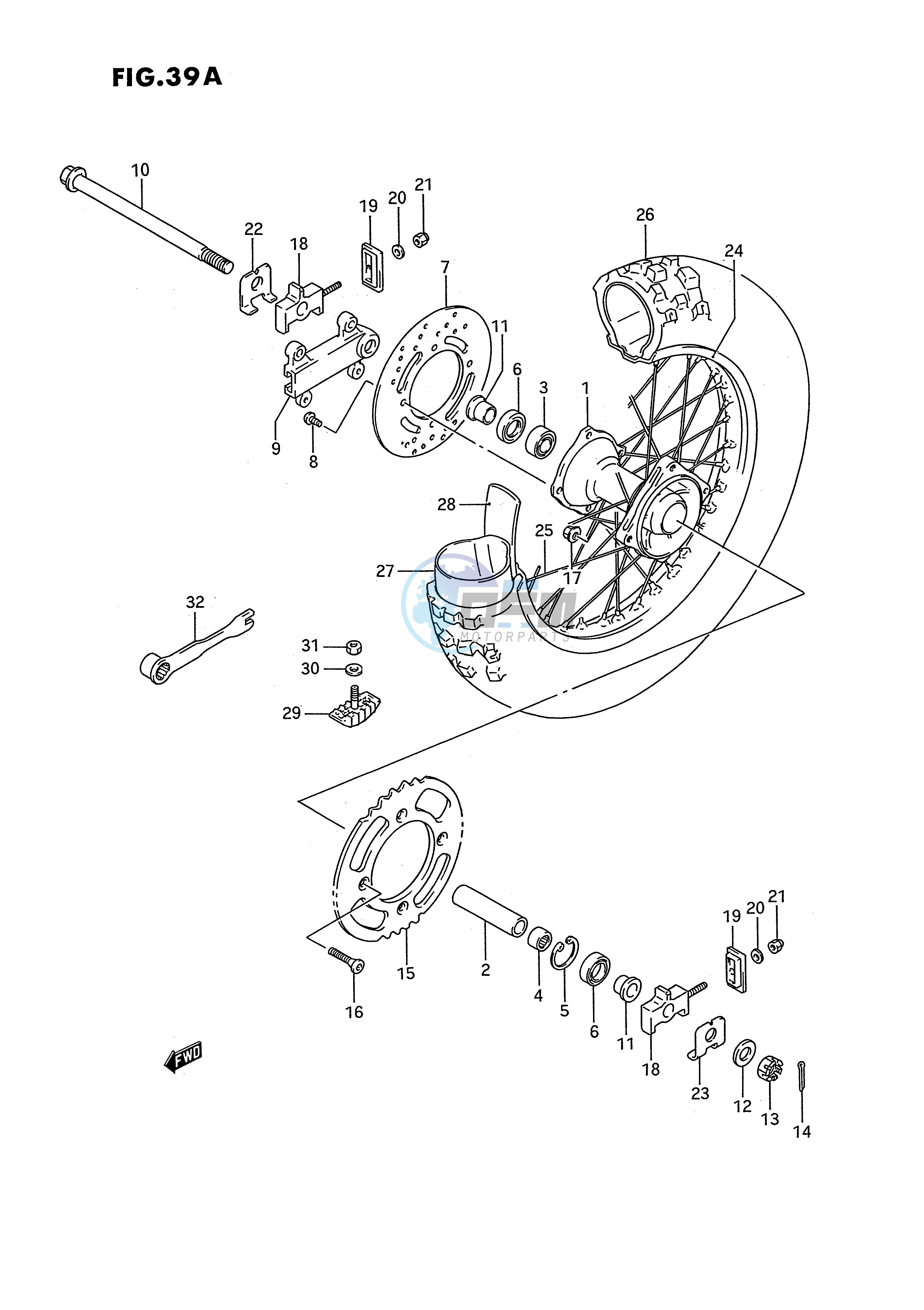 REAR WHEEL (MODEL L M N P R S)