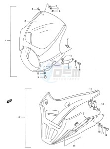 GS500E (E28) drawing COWLING (MODEL M N P R S T OPTIONAL)