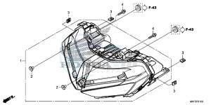 CBR1000RAH 2ED - (2ED) drawing HEADLIGHT