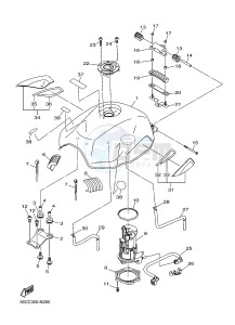 XJ6SA 600 DIVERSION (S-TYPE, ABS) (36DF 36DJ) drawing FUEL TANK