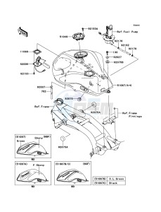 Z750R ZR750NBF FR GB XX (EU ME A(FRICA) drawing Fuel Tank