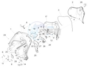 FLY 150 (NAFTA) drawing Front glove-box - Knee-guard panel